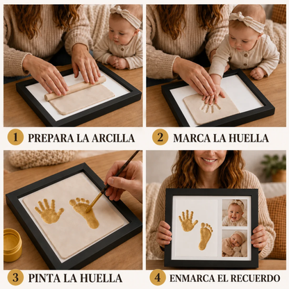 Cuadro para guardar la huella y fotos de tu bebé