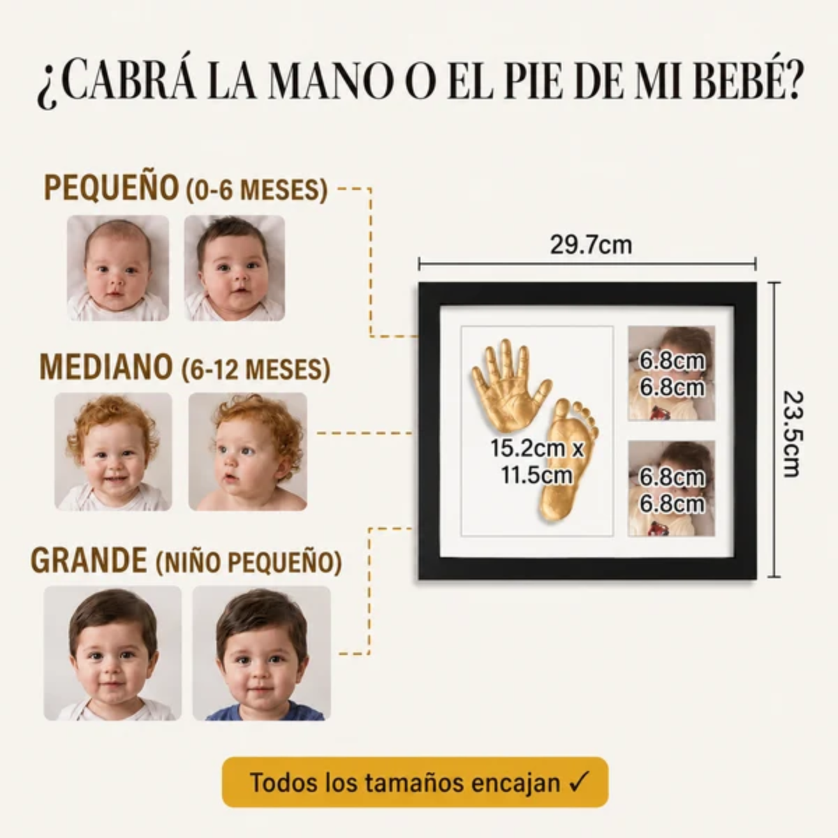 Cuadro para guardar la huella y fotos de tu bebé